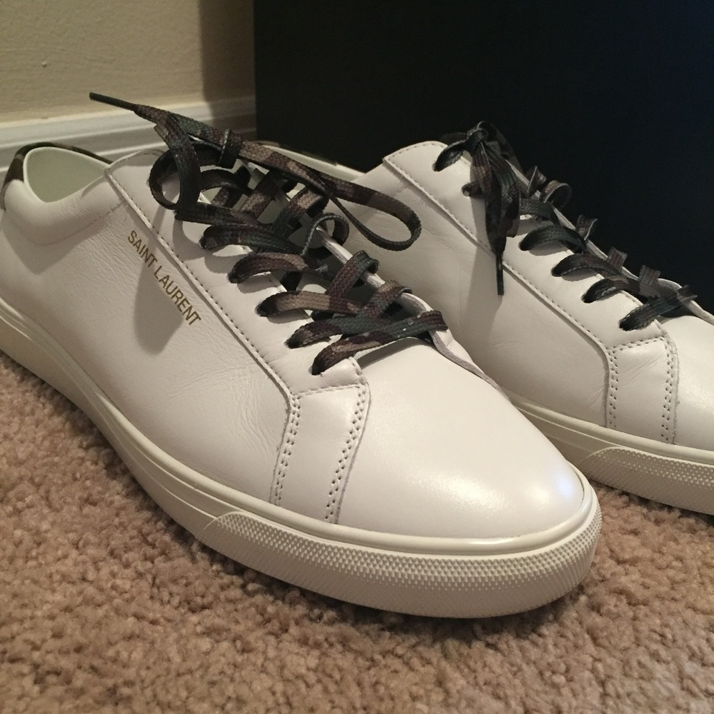 White Leather Saint Laurent Sneakers